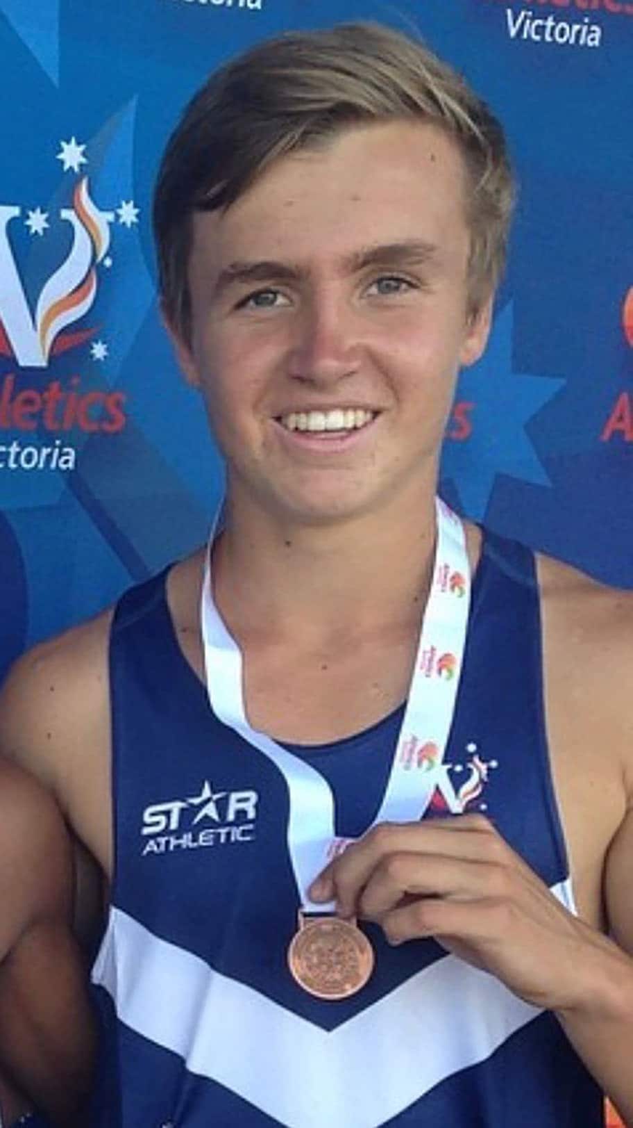 obrienmedalthumb101117.jpg Lochie O'Brien had a promising athletics career. Picture: Supplied - AFL,Draft,Lochie O'Brien